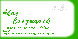 akos csizmarik business card